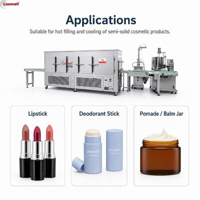 Cosmetic Cooling Tunnel Lipstick Lip Balm Deodorant Hair Wax Freezing Conveyor