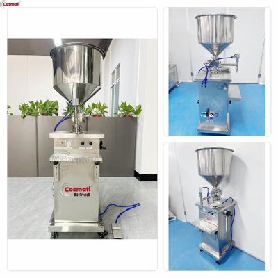 Pneumatic Paste Filling Machine Semi Automatic Cream Lotion High Viscosity Filler