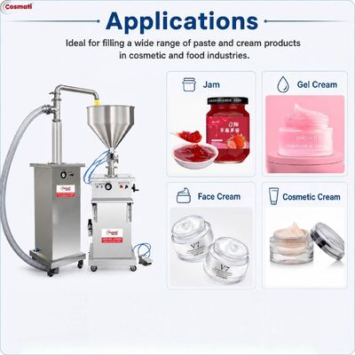 Pneumatic Paste Filling Machine Semi Automatic Cream Gel Toothpaste Filler 50-500mL