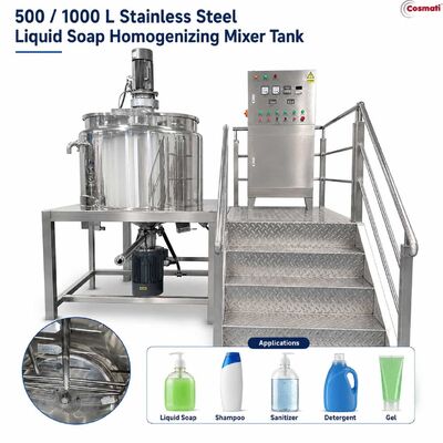 500L 1000L Mixing Tank Liquid Soap Shampoo Detergent Gel Homogenizing Mixer