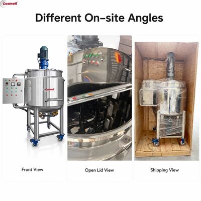300L Stainless Steel Mixing Tank Liquid Soap Shampoo Detergent Heating Homogenizer