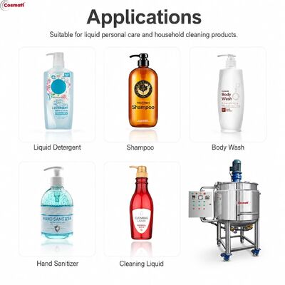 300L Stainless Steel Mixing Tank Liquid Soap Shampoo Detergent Heating Homogenizer