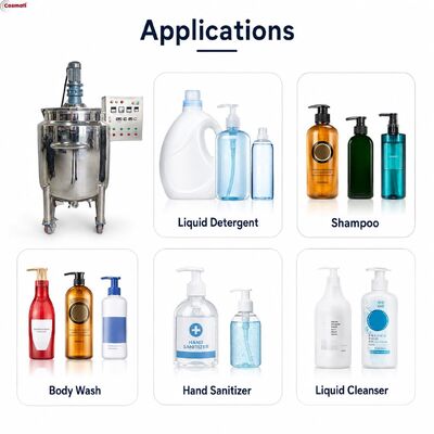 50L-500L Stainless Steel Mixing Homogenizing Tank Shampoo Liquid Soap Detergent Mixer