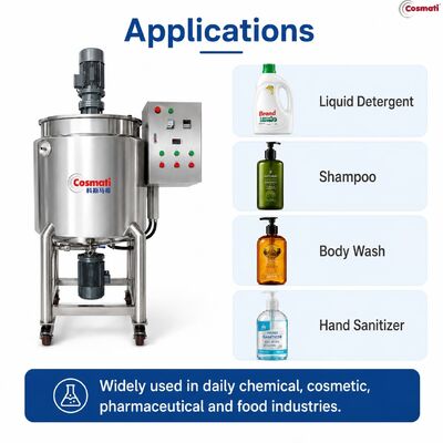 Jacketed Mixing Homogenizing Tank 100L Shampoo Liquid Detergent Heated Mixer