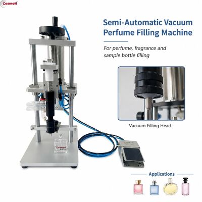 Pneumatic Perfume Filling Machine Semi Automatic Single Nozzle Fragrance Filler