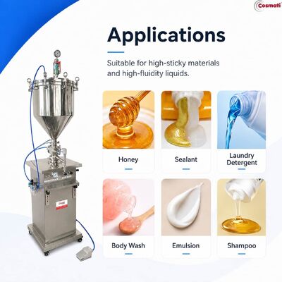 Pressurized Cosmetic Filling Machine Lip Gloss Mascara Gel Single Nozzle Filler