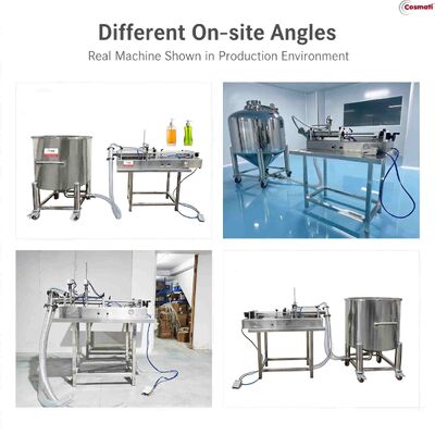 Self suction Pneumatic Filling Machine for Low Viscosity Shampoo Detergent Liquid Soap