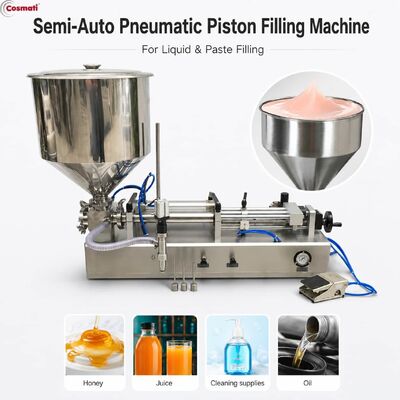 Pneumatic Semi Automatic Piston Filling Machine Cream Paste Ointment Cosmetic Filler