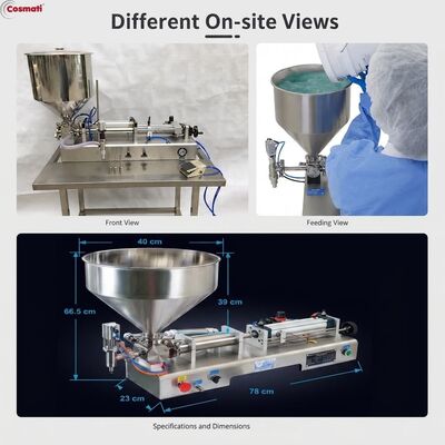 Pneumatic Semi Automatic Piston Filling Machine Cream Paste Ointment Cosmetic Filler