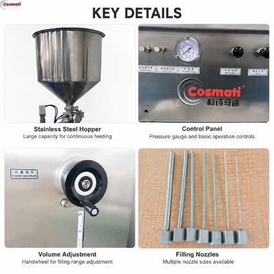 Semi Automatic Pneumatic Paste Filling Machine Cream Gel Ointment Cosmetic Filler