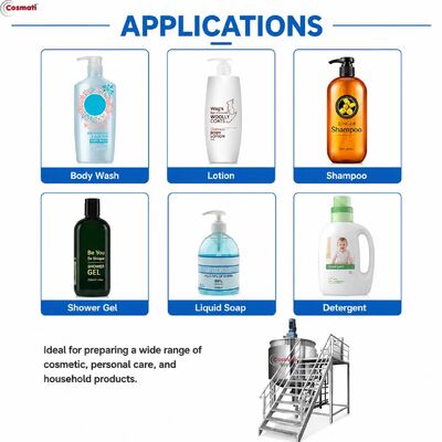 500L 316L Stainless Steel Heating Mixing Tank Shampoo Hand Sanitizer Laundry Detergent Production Line