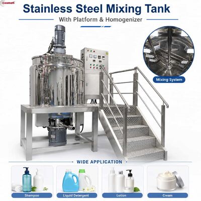 1000L Stainless Steel Homogenizing Mixing Tank Mayonnaise Tomato Sauce Blender