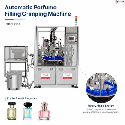 Rotary Automatic Perfume Filling Machine Bottle Cleaning Crimping Capping Line