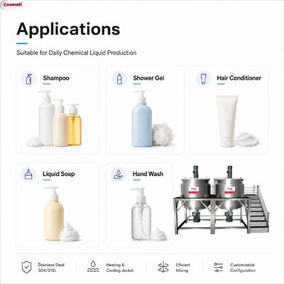 100-10000L Shampoo Mixing Tank Liquid Soap Shower Gel Production Machine