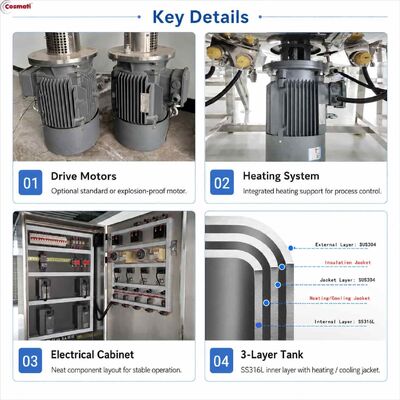 100-10000L Shampoo Mixing Tank Liquid Soap Shower Gel Production Machine