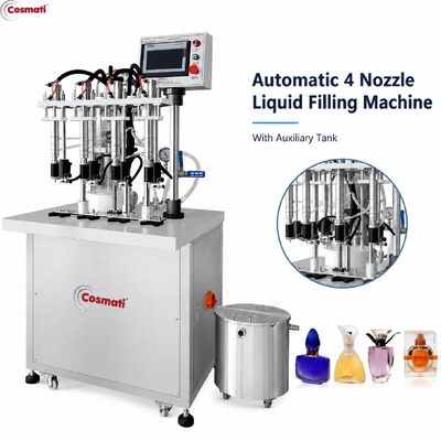 Automatic Perfume Filling Machine Essential Oil Cosmetic Bottle Four Head Filler