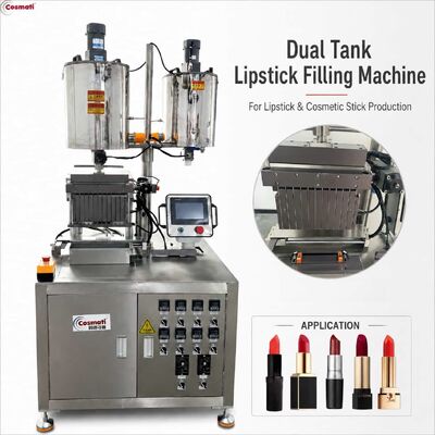 Automatic 12 Head Lipstick Filling Machine Lip Balm Heated Stirring Cosmetic Filler