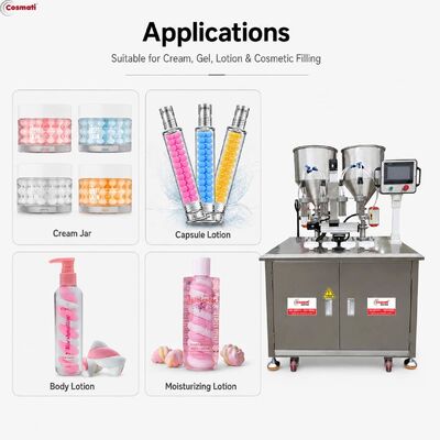 Automatic Two Color Spiral Filling Machine Pearl Eye Cream Cosmetic Lotion Filler