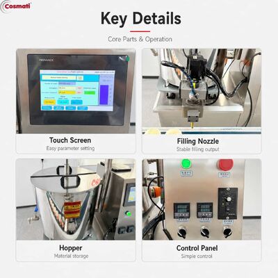 Automatic Heated Gear Pump Filling Machine Deodorant Balm Cream Candle Paste Filler