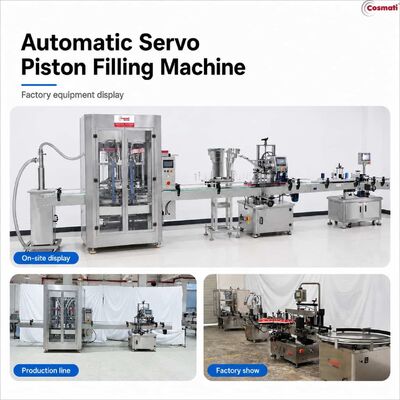 Automatic Servo Piston Filling Capping Labeling Line for Shampoo Cream Lotion