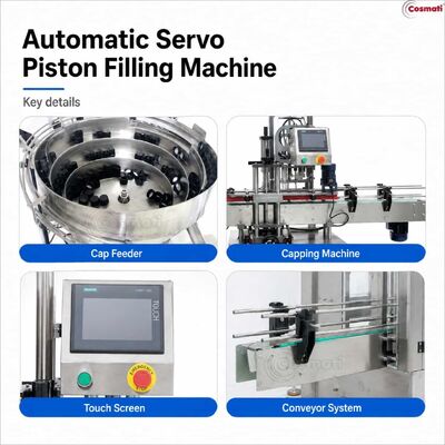 Automatic Servo Piston Filling Capping Labeling Line for Shampoo Cream Lotion