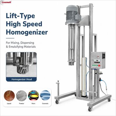 Pneumatic Lifting High Shear Disperser Mixer Paint Ink Cosmetic Homogenizer