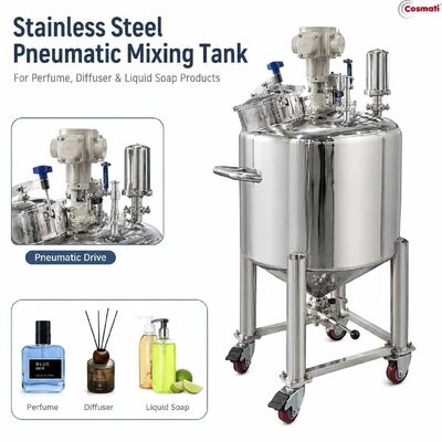 Mobile Pneumatic Perfume Mixing Storage Tank Stainless Steel Fragrance Blender