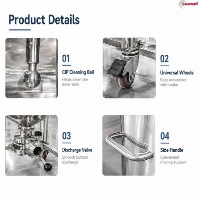 Mobile Pneumatic Perfume Mixing Storage Tank Stainless Steel Fragrance Blender
