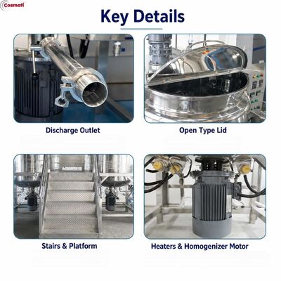 Stainless Steel Homogenizing Mixing Tank 100L for Shampoo Lotion Shower Gel Detergent