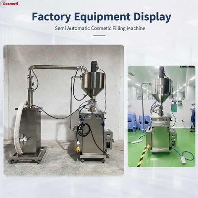 Semi Automatic Cosmetic Hot Filling Machine Lip Balm Cream Wax Piston Filler