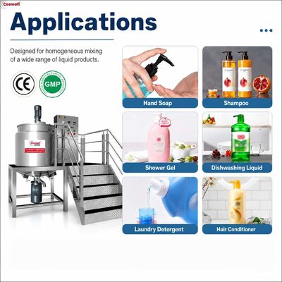 500L Heated Liquid Soap Detergent Mixing Tank Hand Soap High Shear Homogenizer