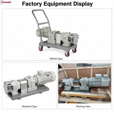 Mobile Sanitary Lobe Pump Cream Lotion Honey Yogurt High Viscosity Transfer Pump