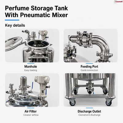 50L Fragrance Oil Blending Tank Perfume Storage Essential Oil Pneumatic Mixer