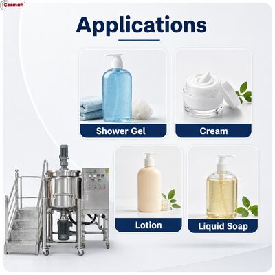 Double Jacket 1000L Mixing Kettle Shower Gel Chemical Blender Bottom Homogenizer