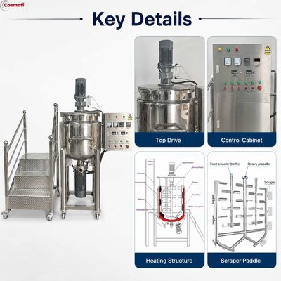 Double Jacket 1000L Mixing Kettle Shower Gel Chemical Blender Bottom Homogenizer