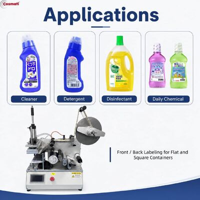 Semi Automatic Front Back Labeling Machine Flat Square Bottle Sticker Labeler