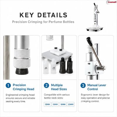 Tabletop Pneumatic Perfume Bottle Crimper Fragrance Spray Pump Collar Press Machine
