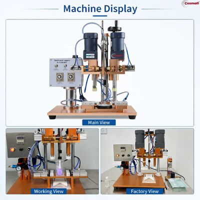 Semi Automatic Four Wheel Screw Capping Machine Pump Bottle Jar Lid Capper
