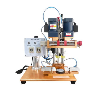 Cosmetics packing glass and plastic bottle capping sealing machine
